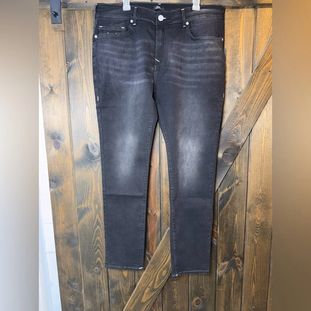 NWT True Religion Rocco Skinny Jeans Relaxed Washed Coal Grey Distressed 38X32